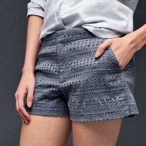 GAP Chambray eyelet Dusty Blue Shorts New with tags size:0